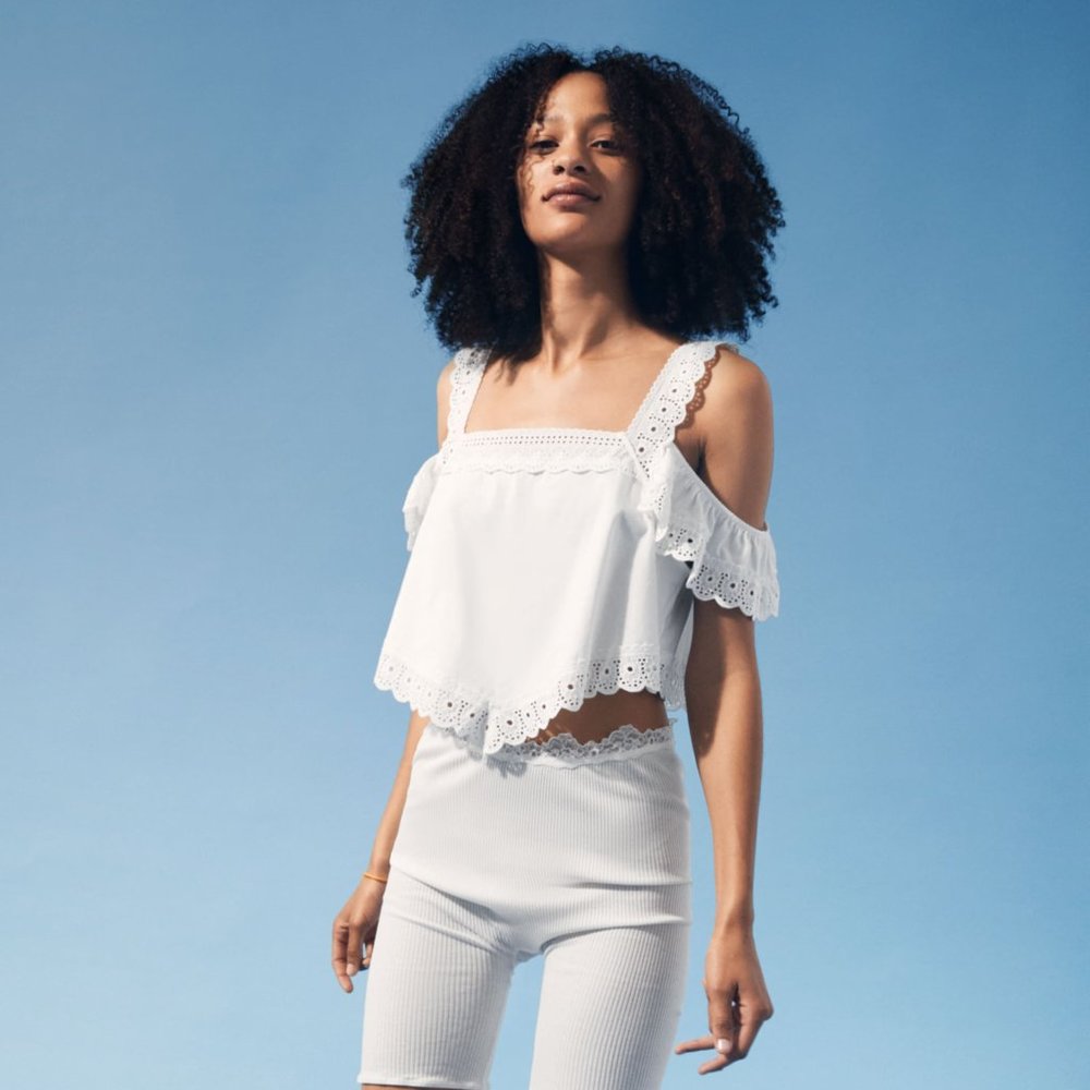 ZARA CONTRAST CROP TOP